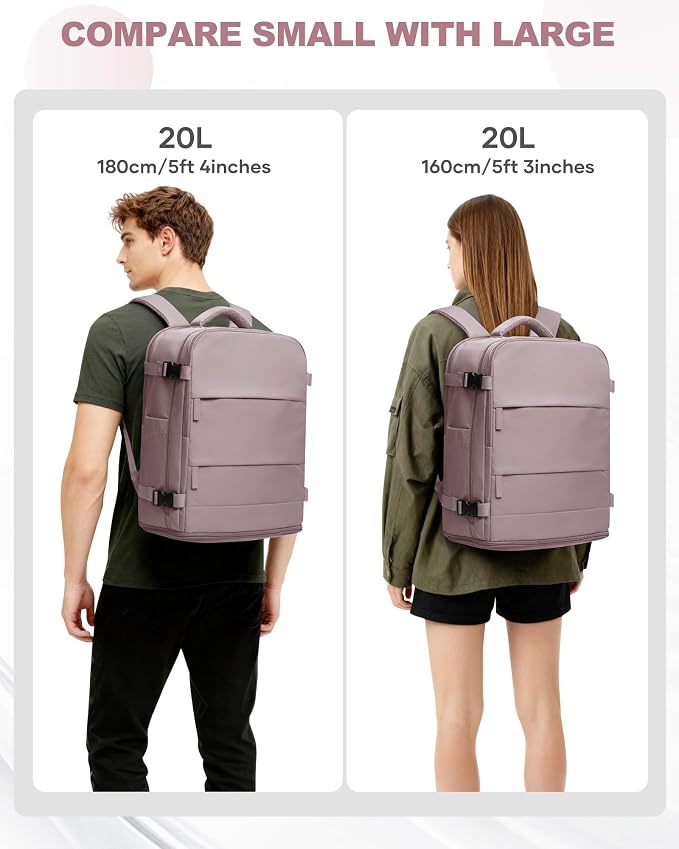 coowoz Travel Backpack Carry On for Women Man Gym Backpacks with Laptop Compartment Mochila de Viaje Teacher Personal Item Backpack Rucksack Airplane Accessories Must Haves Pink Purple Small - Image 7