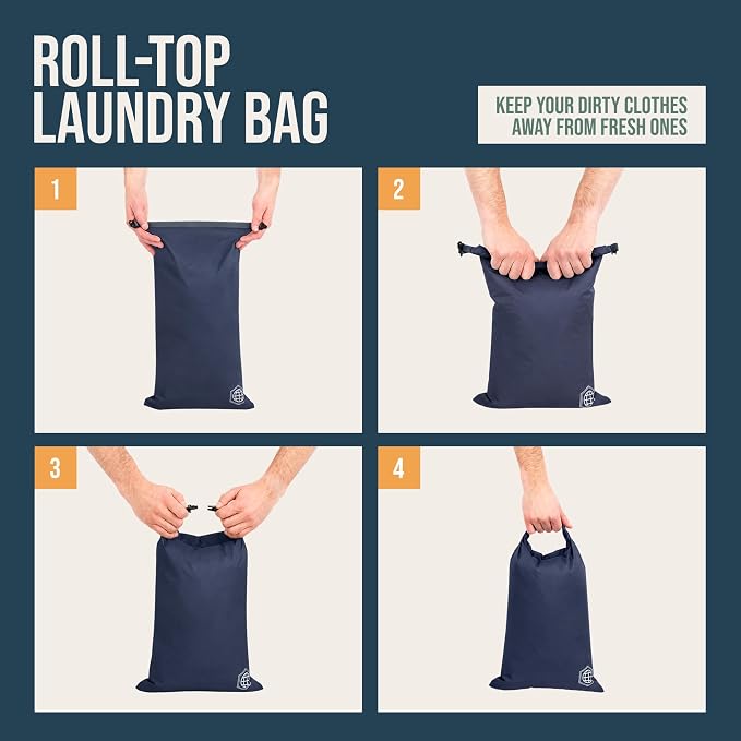 Compression Packing Cubes for Travel, 6-Piece Lightweight Packing Cubes Set for Carry-On Luggage & Backpacks – TRIPPED Travel Gear (Navy Blue and White) - Image 5