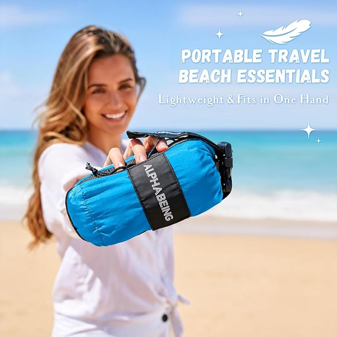 AlphaBeing Beach Blanket Waterproof Sandproof, Extra Large Beach Mat for 1–8 Adults, Oversized Picnic Blanket with 4 Stakes & Storage Bag, Essential Beach Gear for Travel - Image 7
