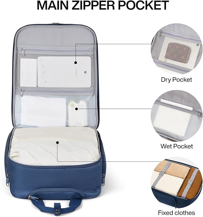 Hanke 16 Inch Underseat Carry On Luggage With Wheels, Small Rolling Suitcase Lightweight Under Seat Carry On Bag, Airline Approved Personal Item Overnight Softside Travel Luggage Bag,Blue - Image 6