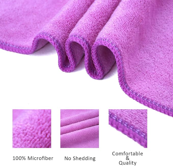 JML Microfiber Towels, Bath Towel Sets (6 Pack, 27" x 55") - Extra Absorbent, Fast Drying, Multipurpose for Bath, Swimming, Fitness, Sports, Yoga, Violet/Coffee/Blue - Image 3