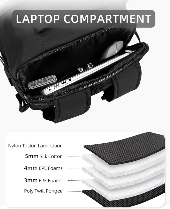 WESTBRONCO Travel Laptop Backpack for women 17.3 inch Travel Backpack Carry on Flight Approved Puffy Weekender Bags for Women - Image 5