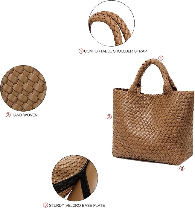 JINMANXUE Fashion Woven Bag Shopper Bag Travel Handbags and Purses Women Tote Bag Large Capacity Shoulder Bags - Image 6