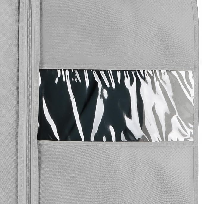 Syeeiex 40" Suit Bag, Set of 5 Garment Bag, Garment Bags for Hanging Clothes, Suit Bags for Closet Storage, Waterproof and Dustproof, Best for Suits, Shirts, T-shirts and Jackets on Closet(Grey) - Image 4