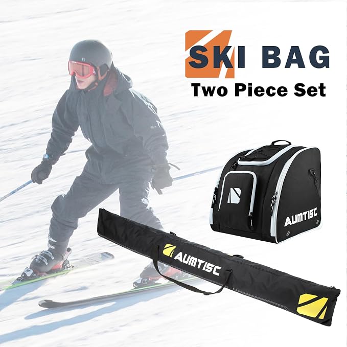 AUMTISC Padded Ski and Boots Bag Combo for Air Travel Flying, Skis Bags Adjustable Length for Skis Up to 200cm and Boots Up to Size 13 - Image 8