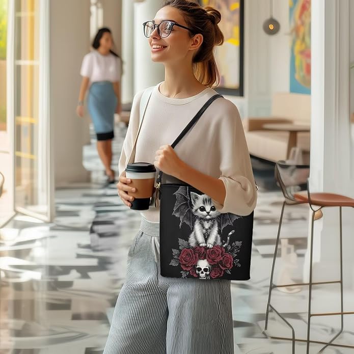 HUGS IDEA Boho Bags for Women Leather Handbag Shoulder Bucket Crossbody Purse - Image 3