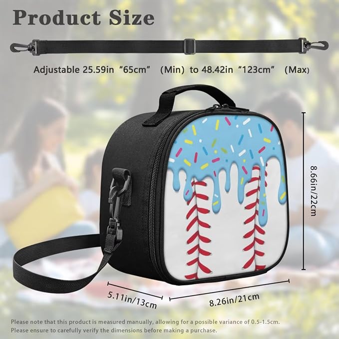Sweet Ice Cream Drip Baseball Backpack Set – Lightweight 4-Piece School Bag with Lunch Box, Pencil Case & Dinosaur Charm, Cute Bookbag for Girls 3rd 4th 5th Grade Sporty Backpack - Image 5