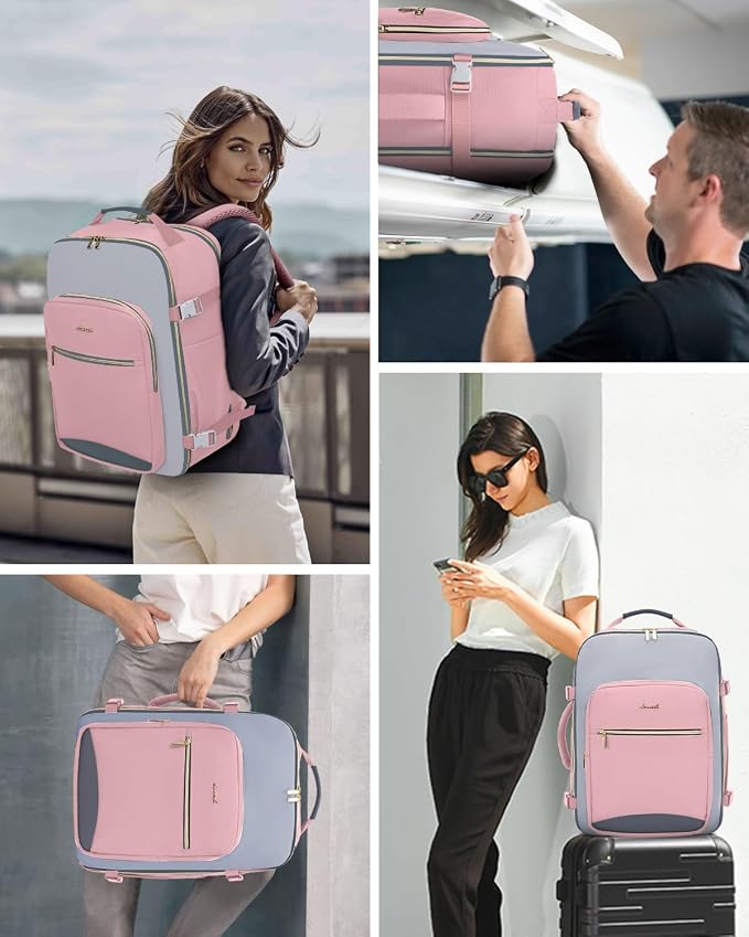 LOVEVOOK 50L Travel Backpack for Women & Men, Airline Approved Carry On Luggage with 3 Packing Cubes, TSA Overnight Bags, Waterproof Personal Item Bag, Weekender Essentials Backpacks fits 17" Laptop - Image 6