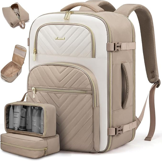 LOVEVOOK Travel Backpack Carry on Flight Approved 40L,Waterproof TSA Travel Essentials Personal Item Backpack for Women Men,Large Carry on Luggage Suitcase Travel Bag for Airplane with 3 Packing Cubes by LOVEVOOK