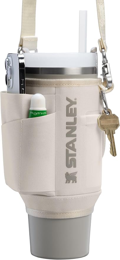 STANLEY All Day Quencher Carry All for 30 oz Tumbler with Handle | Crossbody Bag with Phone Holder Pocket, Card Sleeve & Detachable Strap | Water Bottle Carrier Bag | BPA-Free | Cream - Image 3