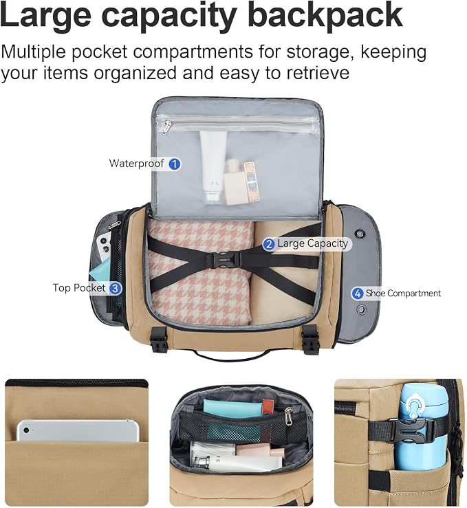 Carry On Travel Backpack Flight Approved Laptop Backpack for Women Men | Personal Item Travel Bag, Casual Weekender Daypack with Wet Pocket for Business, Hiking - Image 3