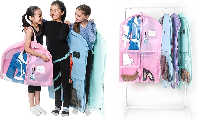 Waterproof Hanging Garment Bag 40 inch Clothes Bag with Gusset, 5 Pockets & Side Zip for Dance Costumes, Sports, Skating, Theatre, Beauty Pageants & More by Kendall Country, Lavender Purple - Image 8