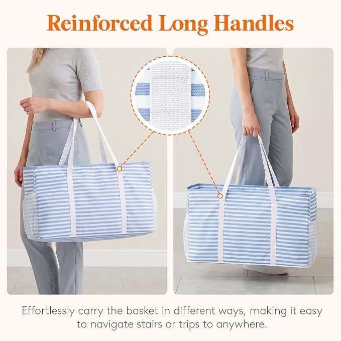 Lifewit Extra Large Tote Bag, Reusable Grocery Bags with Metal Wire Frame and Handles - Image 6