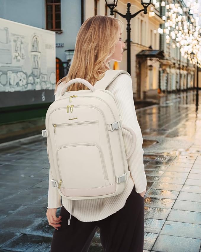 LOVEVOOK 50L Large Travel Backpack for Women Flight Approved, Carry on Backpack for Airplanes, Personal Item Travel Bag, Waterproof 18 Inch Laptop Backpack, Business Weekender Overnight Daypack, 4Pcs - Image 9