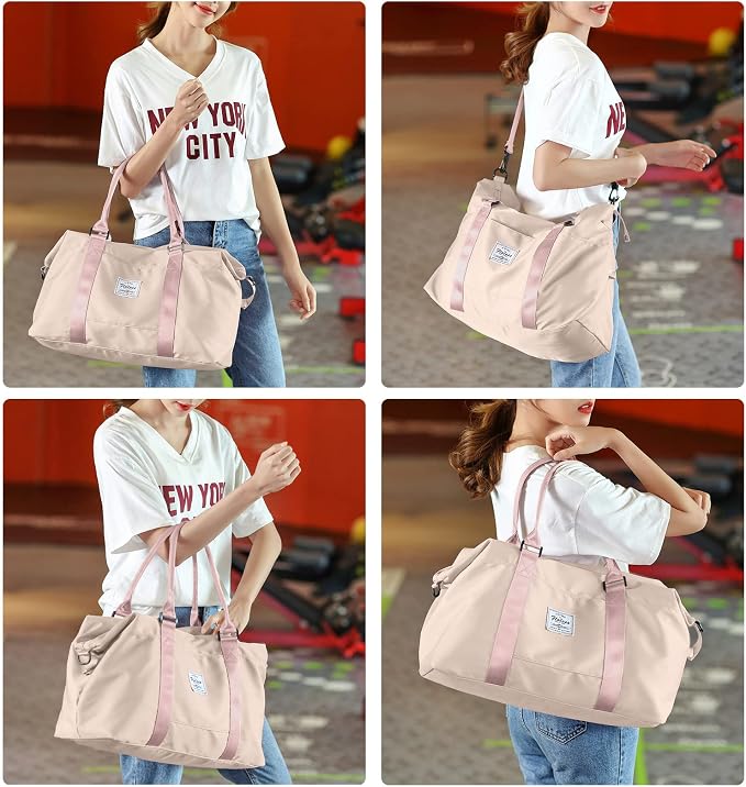Travel Duffel Bag, Carry On Overnight Weekender Bags for Women | Travel Bag with Wet Pocket & Trolley Sleeve, For Spirit Airlines 18x14x8 Personal Item Bag - Image 6