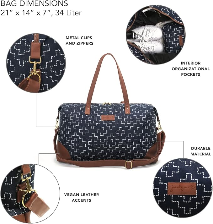 Jadyn Luna Women's Weekender Bag and Travel Duffel, Large 37 Liter Capacity - Image 3