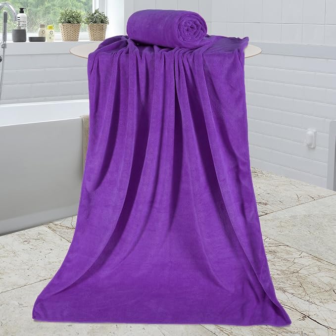 JML Microfiber Bath Towels, 2 Pack, 30" x 60", Large Microfiber Towel for Body, Oversized, Ultra Soft, Super Absorbent, Fast Drying, Perfect for Bathroom, Shower, Sauna, Yoga, Gym, Violet - Image 8