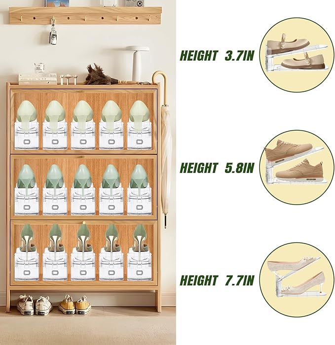 36 Pack Shoe Slots Organizer for Closet, Adjustable Shoe Stackers for a Pair of Shoes Shoe Rack Storage Shoe Space Saver 50% Shoe Shelf Display Holder for Closet - Image 3