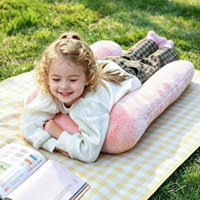 Atablyn Pink Soft Cotton Travel Neck Pillow -Ergonomic Support for Child and Adult Car Seats, Cozy Compact Pillow for Long-Distance Travel Essentials - Image 6