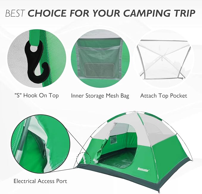 Camping Tent, Waterproof 2/3/4 Person Tents for Camping, Lightweight Easy Set Up Outdoor Hiking Tent Backpacking Tent with Carry Bag, Backpack Tent Suit for Family Beach Hiking Travel - Image 6