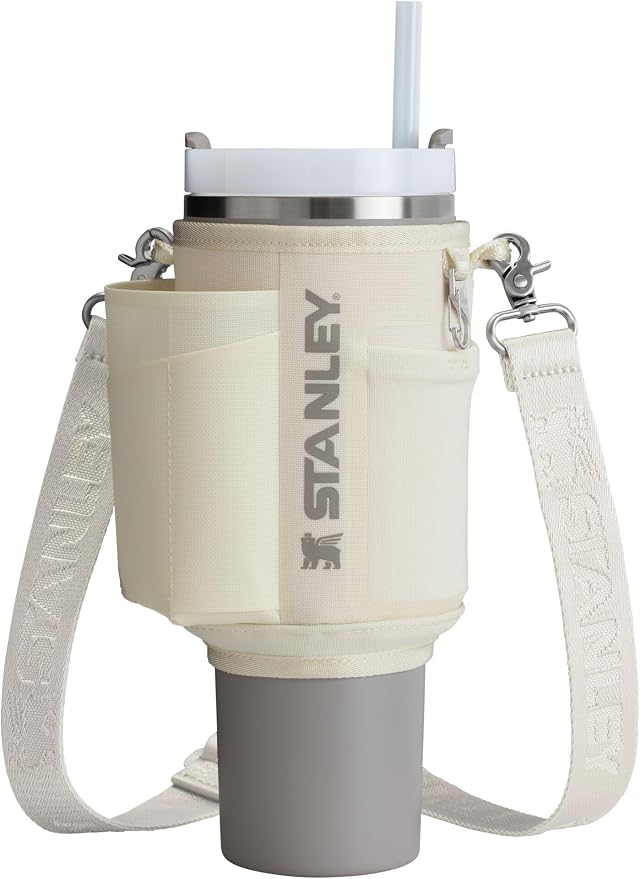 STANLEY All Day Quencher Carry All for 40 oz Tumbler with Handle | Crossbody Bag with Phone Holder Pocket, Card Sleeve & Detachable Strap | Water Bottle Carrier Bag | BPA-Free | Cream by Unknown