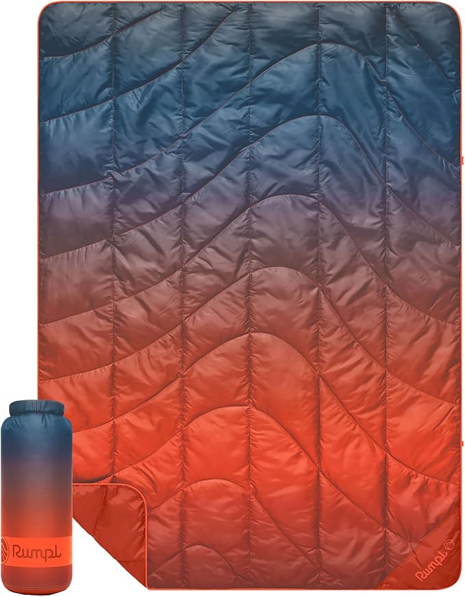 Rumpl Travel Puffy Blanket, Ultra-Packable Travel-Size Warmth and Comfort, Volcanic Fade by Rumpl