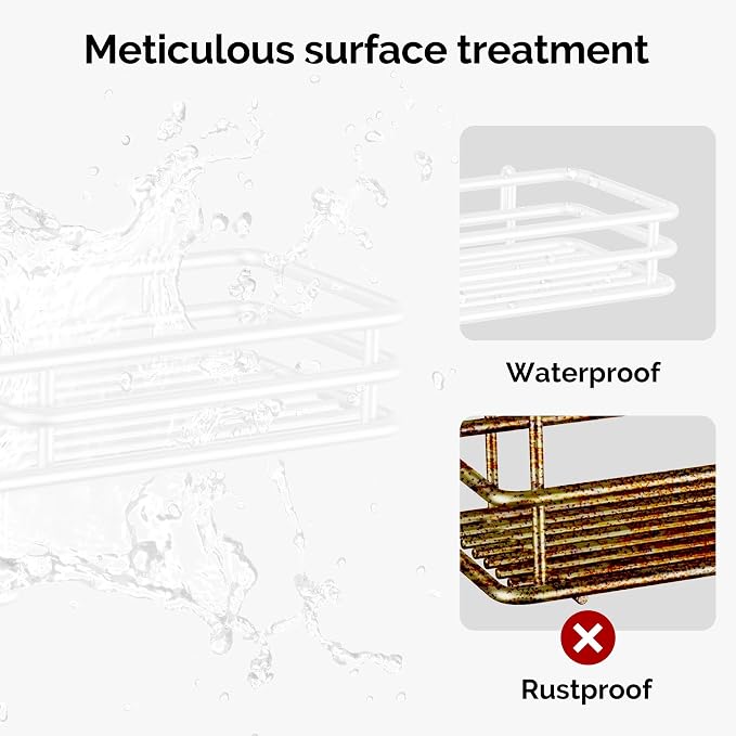 Orimade Over The Door Shower Caddy Adjustable 3 Tier White,Bathroom Hanging Organizer Shelf Rustproof with 4 Hooks,Shower Basket with Soap Holder and Suction Cup - Image 6