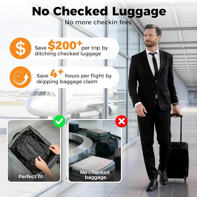 Travel Vacuum Seal Bags with Wireless Rechargeable Pump, 25L Durable Reusable Compression Packing Bags for Carry-On Suitcase & Backpack, IP67 Waterproof Space Saver Kit (2 Pack) - Image 4