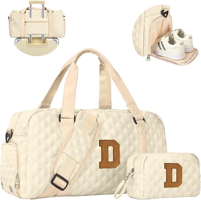 Elilier Women Birthday Gifts, Travel Duffel Bag, Personalized Weekender Bag, Monogram Overnight Bag Gift for Grandmother/Mom Gifts, Personalized Bridesmaid Gifts by Elilier