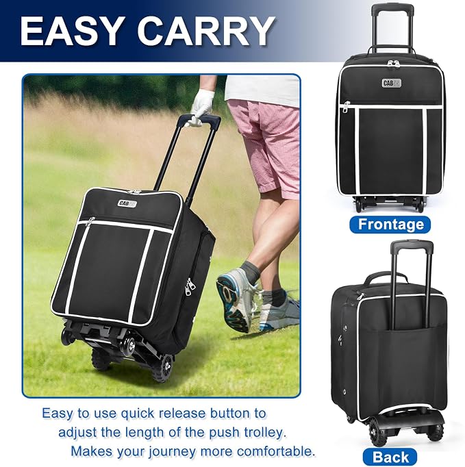 CAB55 Golf Trunk Organizer with 4 Wheels, 2 Layer Waterproof Car Golf Organizer with Separate Ventilated Compartment for 2 Pair Shoes, Golf Trunk Storage for Clothes, Accessories, Golf Gifts - Image 7