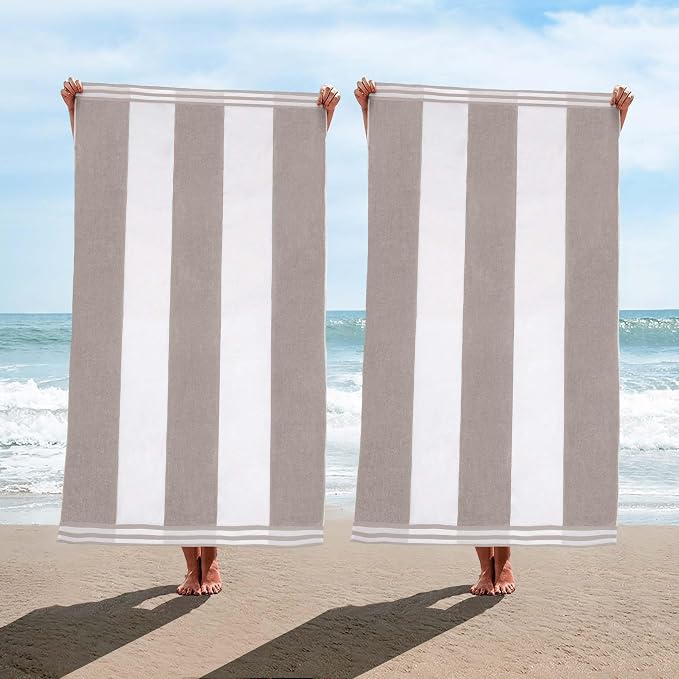 Superior Oversized Beach Towel, Light Grey (Set of 2) by SUPERIOR
