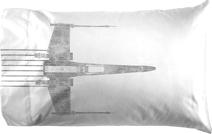 Jay Franco Kids Sheet Set with Fitted, Flat Sheets & Pillow Cover - Ultra-Soft Bedding with Pillowcase for Room Decor, White - Star Wars, 3 Piece Twin - Image 4
