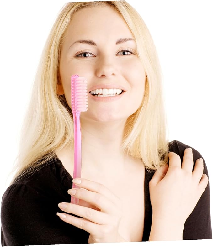 6pcs Hard Bristle Toothbrush for Adults Premium Manual Cleaning Teeth Stain Removal Bulk with Anti-Skid Handle for Daily Oral Hygiene and Travel Use