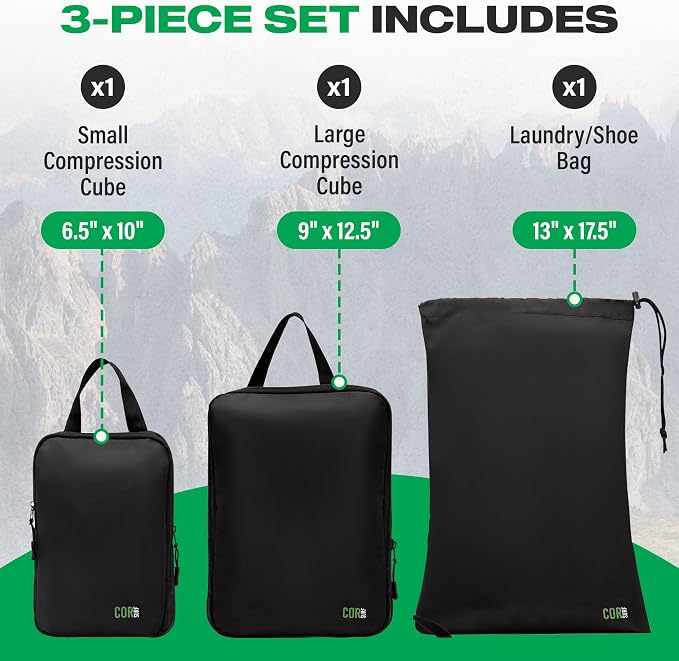 COR Surf Travel Gift Box Set: Includes Premium Toiletry Travel Bag, Compression Packing Cube Set and our Premium Compact and Quick Dry Travel Beach Towel (Kailua) - Image 3