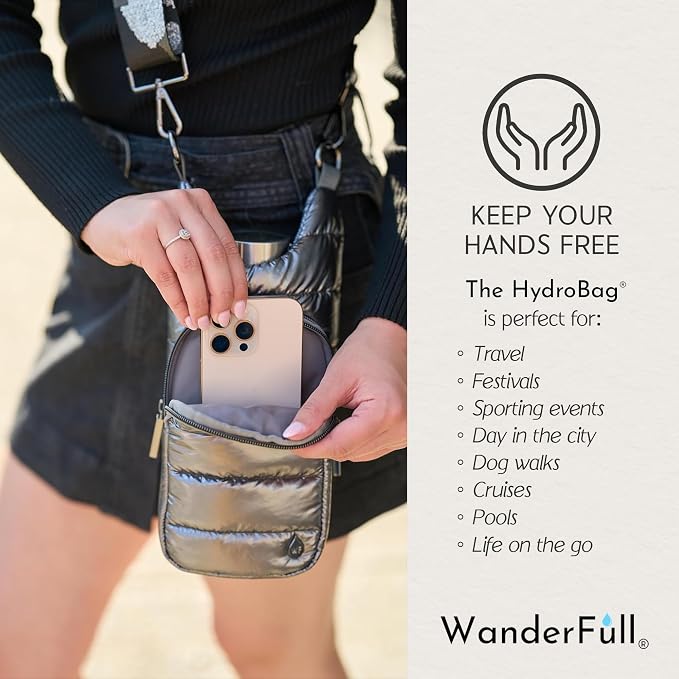 WanderFull Original HydroBag Crossbody Water Bottle Holder with Phone Pocket, Fits Water Bottles up to 32 oz - Image 4