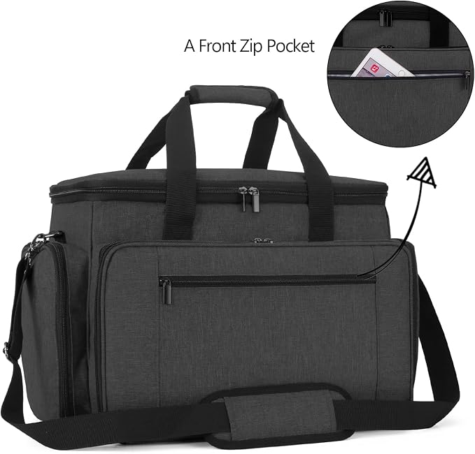 LUXJA Sewing Machine Case with Removable Padding Pad, Black | Travel Case for Most Standard Sewing Machines & Accessories, Bag Only - Image 3