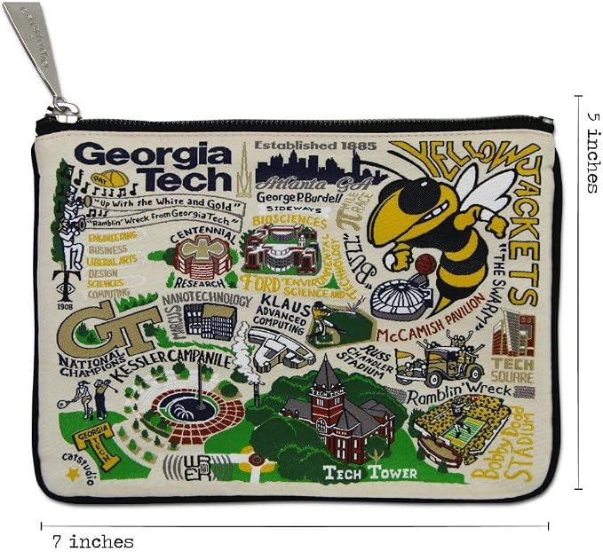 catstudio Georgia Tech Collegiate Zipper Pouch Purse | Holds Your Phone, Coins, Pencils, Makeup, Dog Treats, & Tech Tools - Image 5