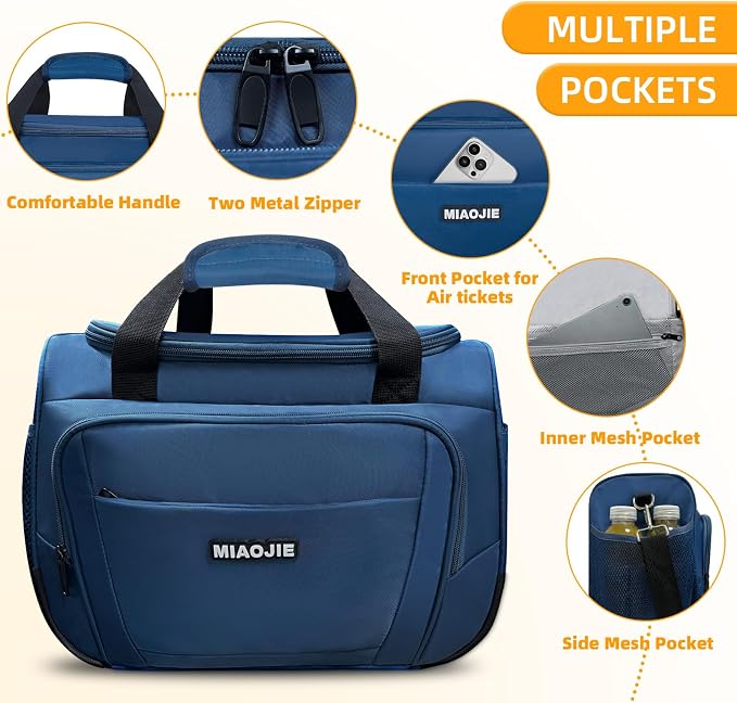 Underseat Carry On Luggage Lightweight Travel Tote Weekender Bag Overnight Duffle Bag for Travel, Travel Essentials Personal Item Travel Bag for Women and Men,Blue-18Inch - Image 4
