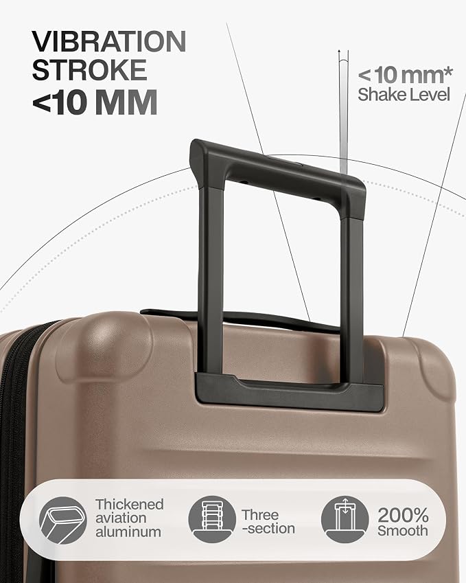 Coolife Checked Suitcases Luggage: Large Travel Luggage with Spinner Wheels Expandable Hardside Suitcases with TSA Lock,29 Inch Apricot - Image 4