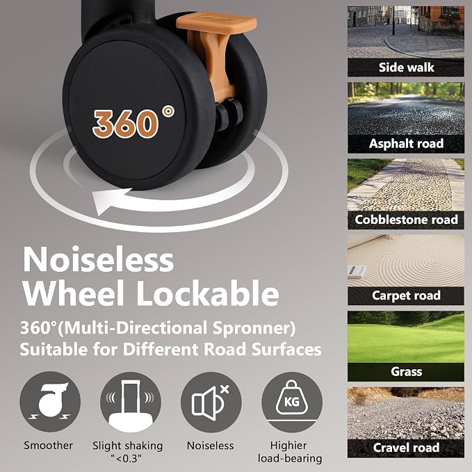 Joyway 20in Carry On Luggage with Cup Holder and USB Port, 25% Expandable Capacity, Smart Suitcase Set with Anti Slip Wheels and Handbag, Perfect for Men and Women (Coffee, Carry-On 20-Inch Handbag) - Image 3