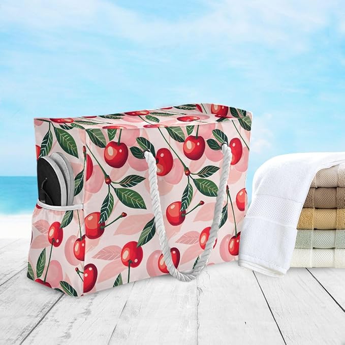 senya Large Beach Bags Totes Swim Canvas Tote Shoulder Bag Water Resistant Bags for Gym Travel Daily - Image 6