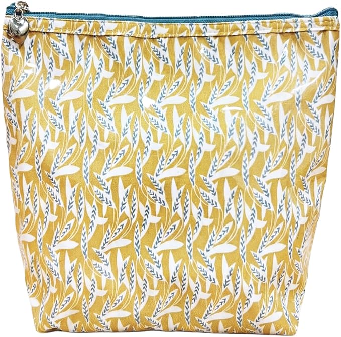 Jacaranda Living Large Cosmetic Bag - Water-Resistant, PVC-Lined - Leaf Dance by JacarandaLiving
