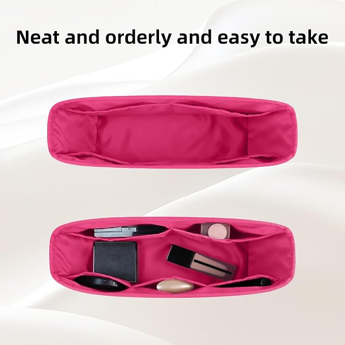 DGAZ Purse Organizer Insert Fits Neverfull-Mini/PM/MM/GM Bags，Silk Bag Organizer，Luxury Handbag & Tote Shaper（PM, Peach Pink） - Image 5