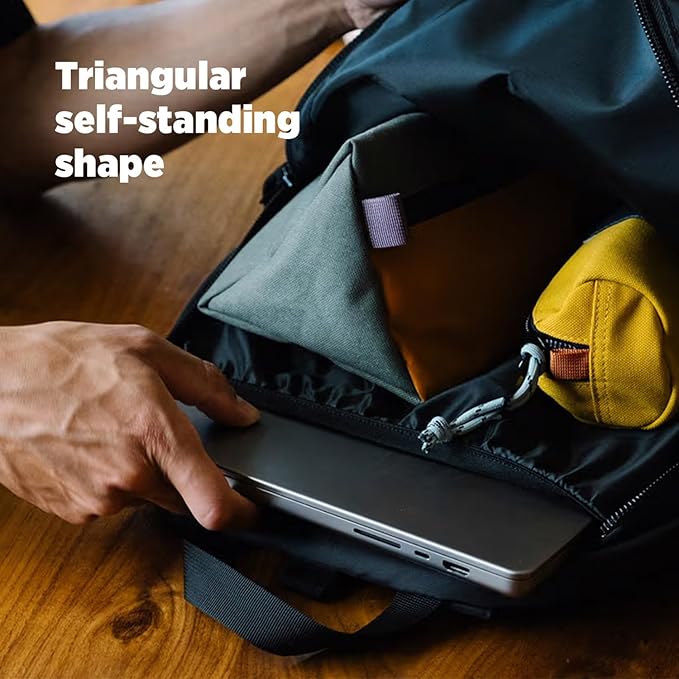 Topo Designs Dopp Kit - Travel Bag for Personal Care Essentials, Self Standing Triangular Shape, Fully Lined for Easy Cleaning, Recycled Nylon (Navy) - Image 5