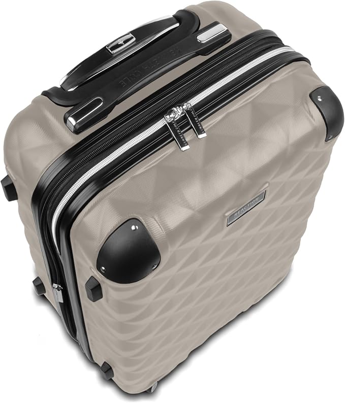 Kenneth Cole REACTION Diamond Tower Collection Lightweight Hardside Expandable 8-Wheel Spinner Travel Luggage, Rye, 28-Inch Checked - Image 5