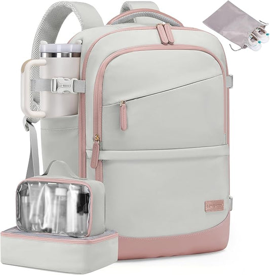LOVEVOOK Travel Backpack for Women & Men, 40L Carry on Backpack Airline Approved, Large TSA Personal Item Travel Bag fits 17.3" Laptop, Business Weekender Bag for Essentials, 4Pcs by LOVEVOOK