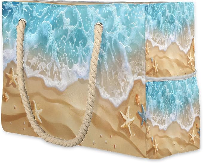 Large Beach Bag with Zipper Beach Bags for Women Water Resistant Swim Pool Bag by Unknown