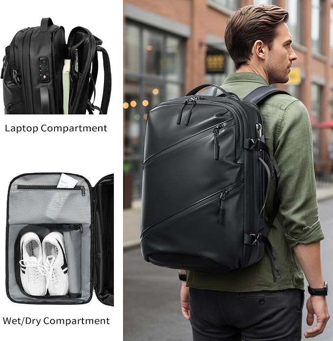 Vacuum laptop bag Compression Backpack Expandable, TSA-Approved Carry-On Water-Resistant Design for Travel with air pump (Pump included, Large) - Image 2