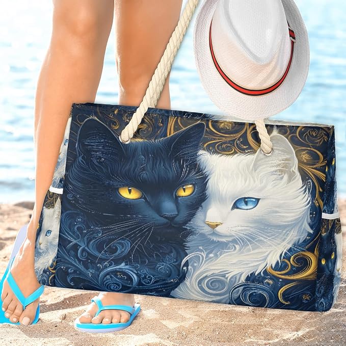 Large Beach Bag with Zipper Beach Bags for Women Water Resistant Swim Pool Bag - Image 7