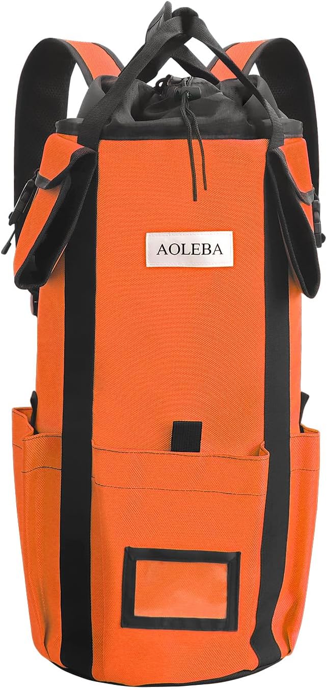 AOLEBA Arborist Rope Storage Bag Tree Climbing Rock Rope Bucket Backpack Rope Storage Bag Large Capacity 1680D Thicken Nylon Material with Hand Straps, Side Pockets by AOLEBA